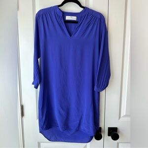Amanda Uprichard Blue 3/4 Sleeve Relaxed Dress